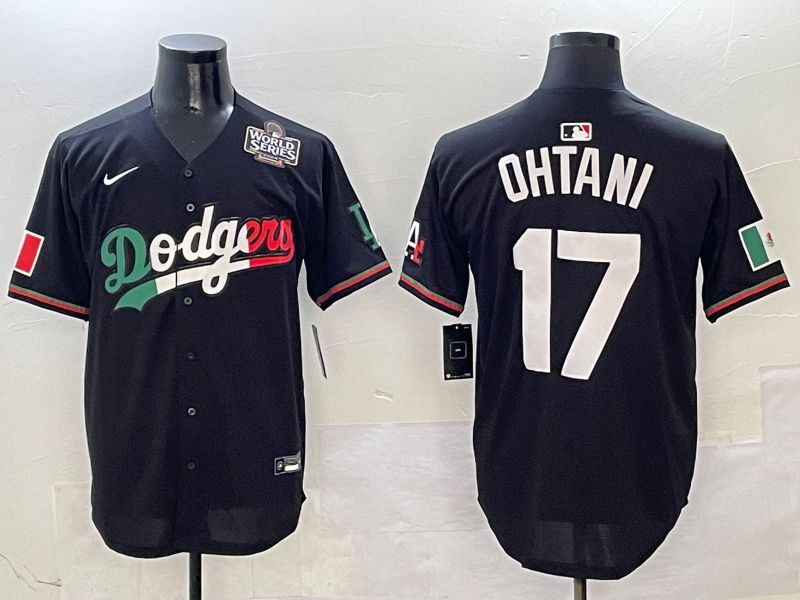Men Los Angeles Dodgers #17 Ohtani Black Mexico Nike 2025 MLB Jersey style 17